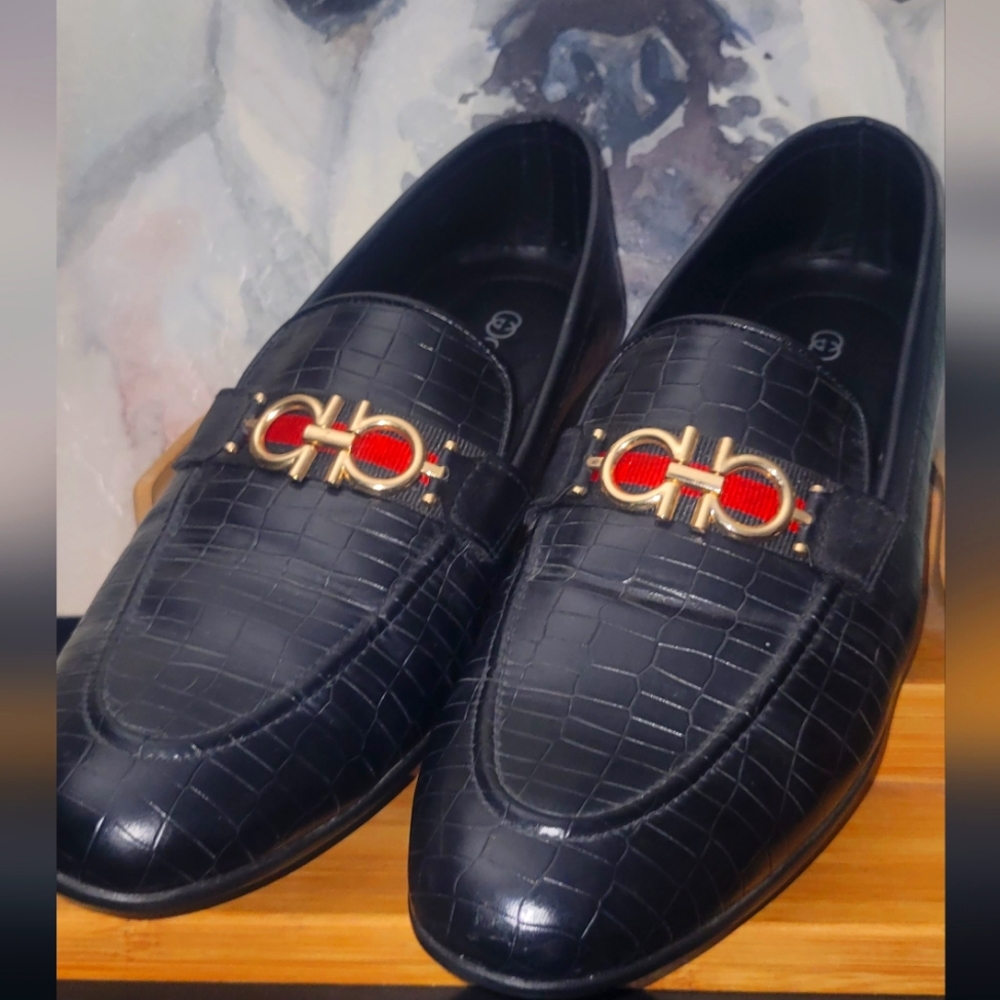 Alligator skin loafers size 44